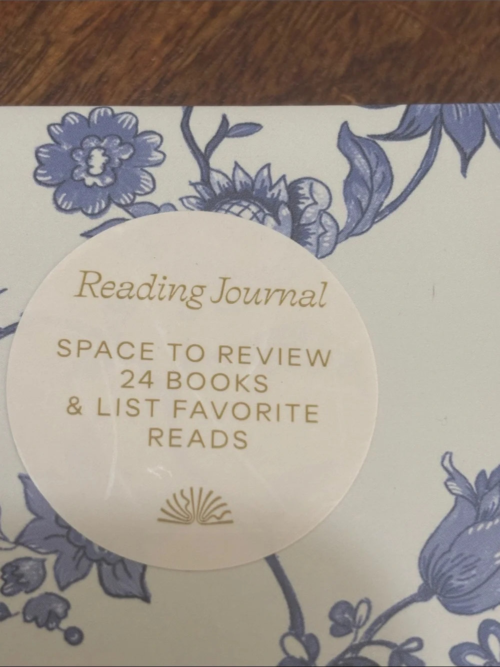 NWT Papier Spiral Bound Blue Floral Reading Journal